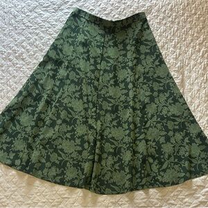 Koret Dark Green Floral A-Line Skirt